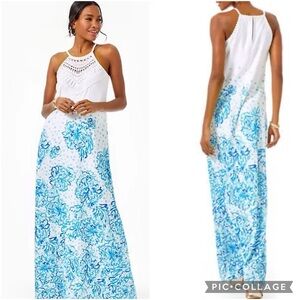 Lilly Pulitzer Dress Pearl Soft Maxi Dress Resort White Karma Camellia Size 4
